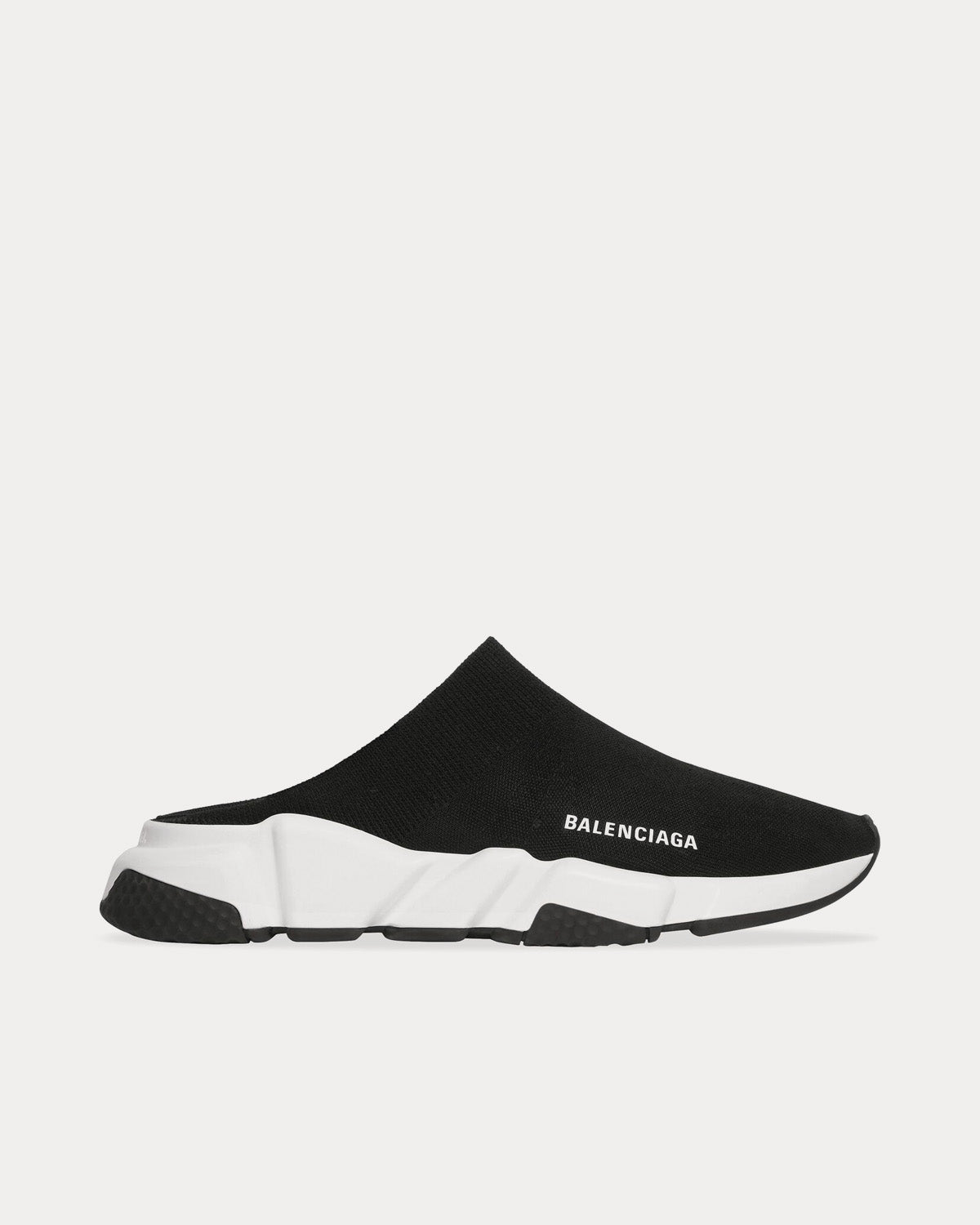 Balenciaga Speed Recycled Knit Mule Black / White Slip Ons - 1