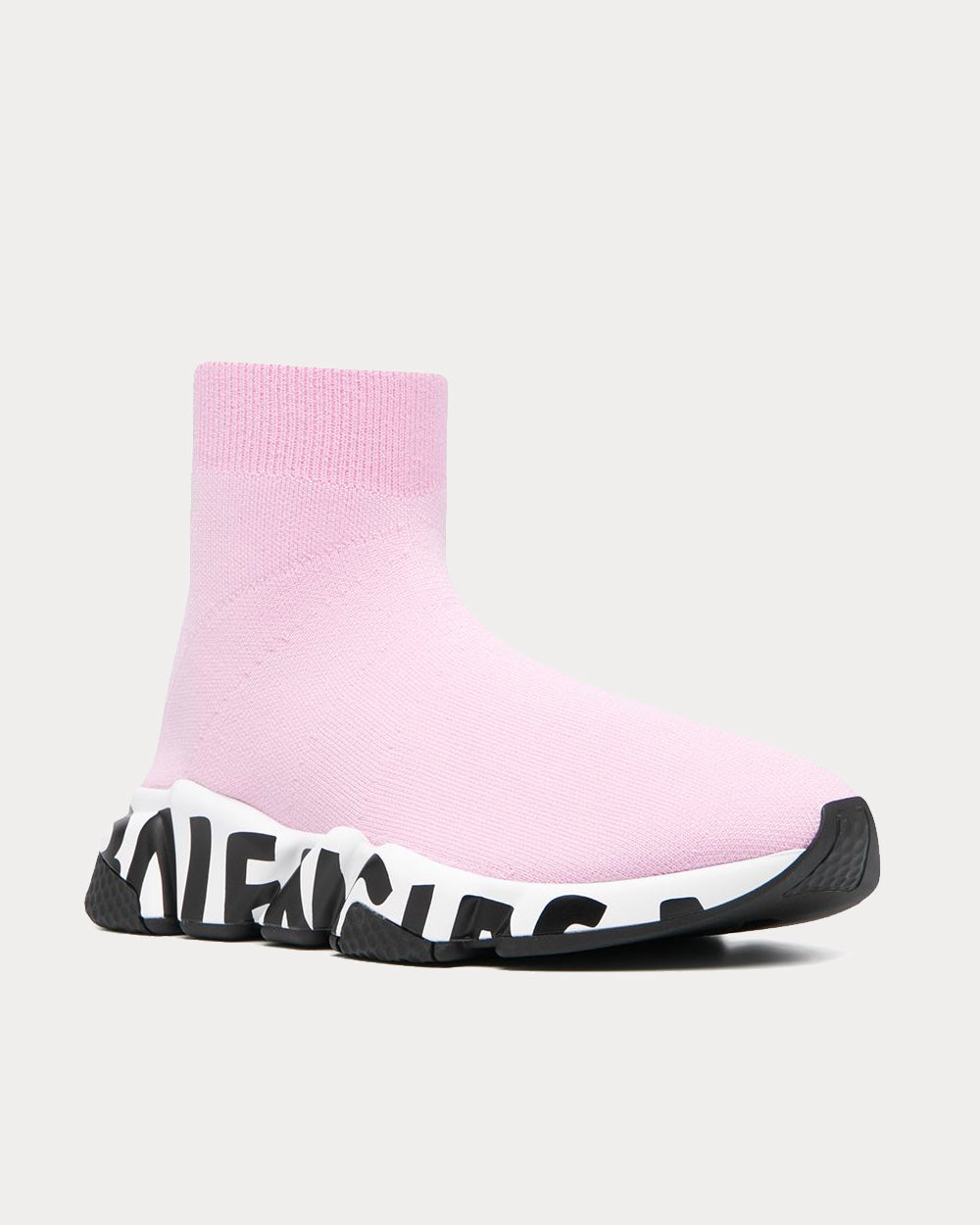 Balenciaga Speed Graffiti Sock Pink High Top Sneakers - 2