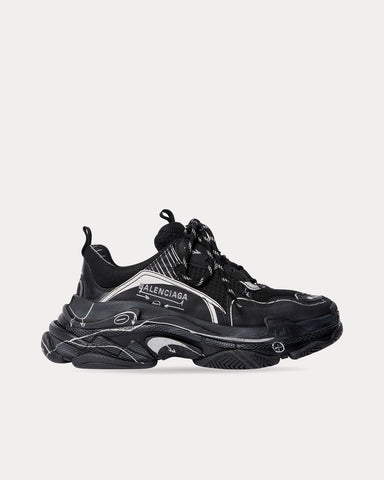 Balenciaga Triple S Sketch Double Foam & Mesh Black / White Low Top Sneakers