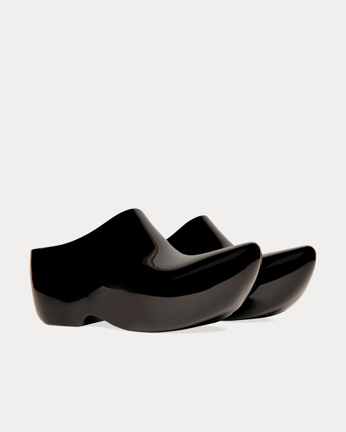 Balenciaga Technoclog Shiny Rubber Black Slip Ons - 3