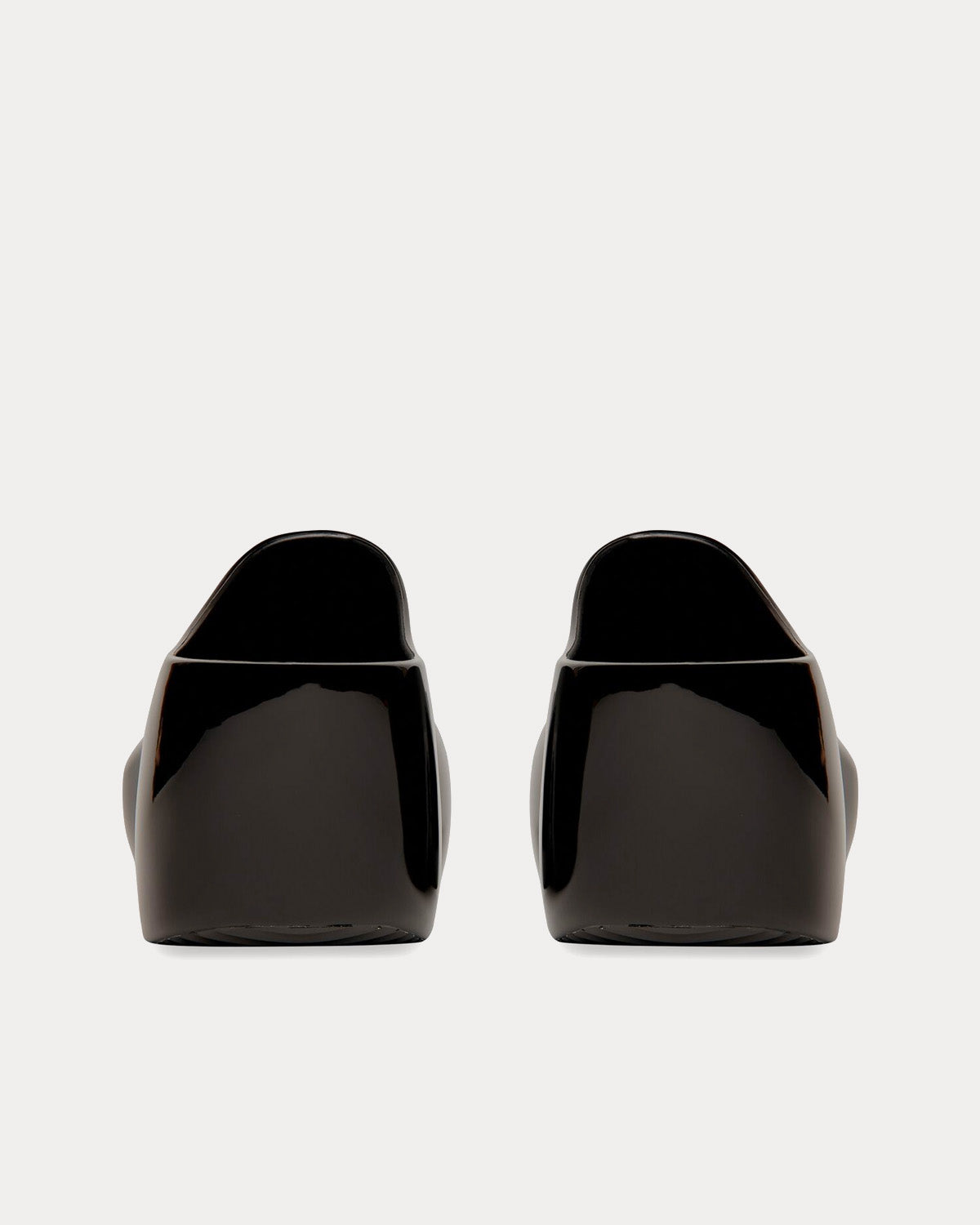 Balenciaga Technoclog Shiny Rubber Black Slip Ons - 4