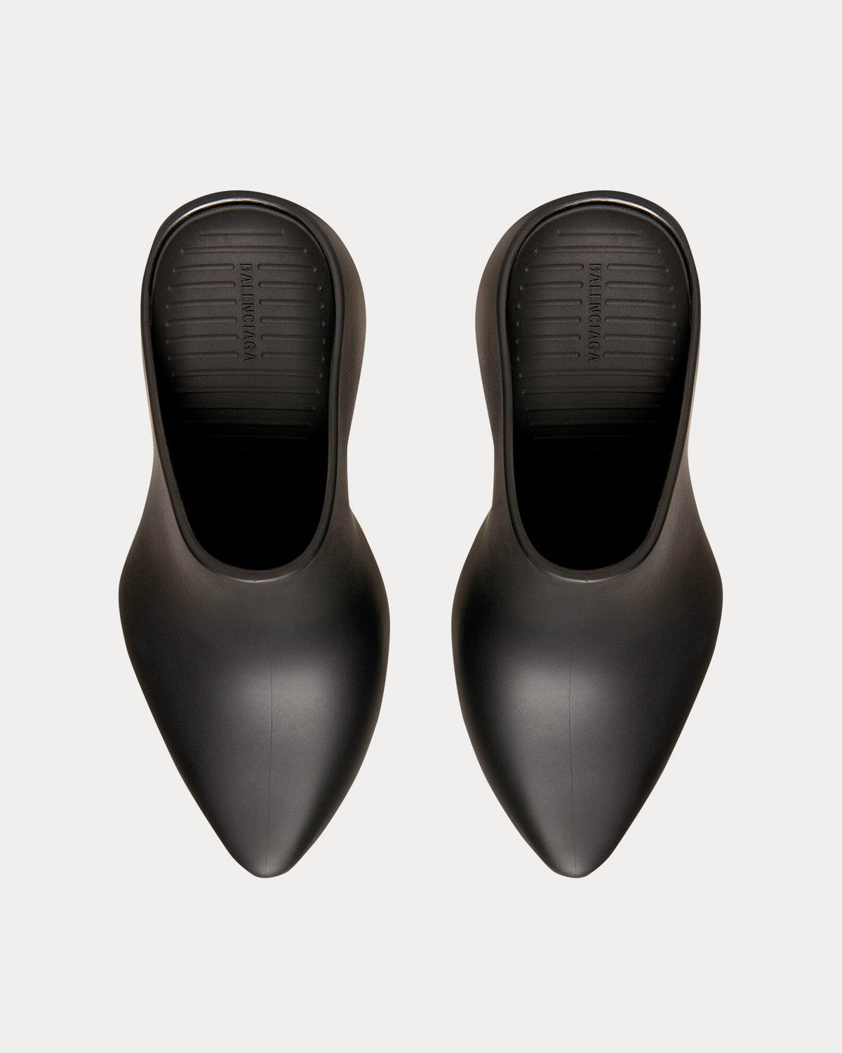 Balenciaga Technoclog Rubber Matte Black Slip Ons - Sneak in Peace