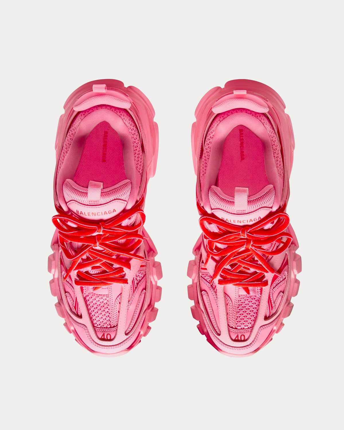 Balenciaga Track Mesh & Nylon Neon Pink Low Top Sneakers - 2