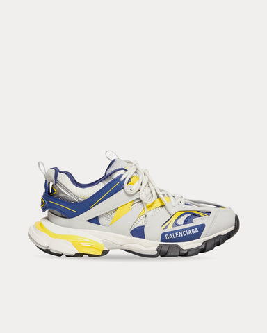 Balenciaga Track Mesh & Nylon White / Dark Blue / Yellow / Grey Low Top Sneakers