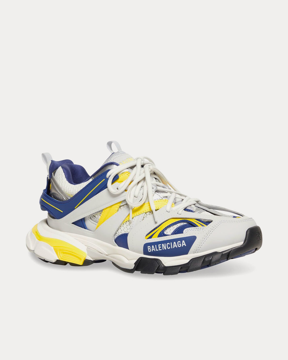 Balenciaga Track Mesh & Nylon White / Dark Blue / Yellow / Grey Low Top Sneakers - 3