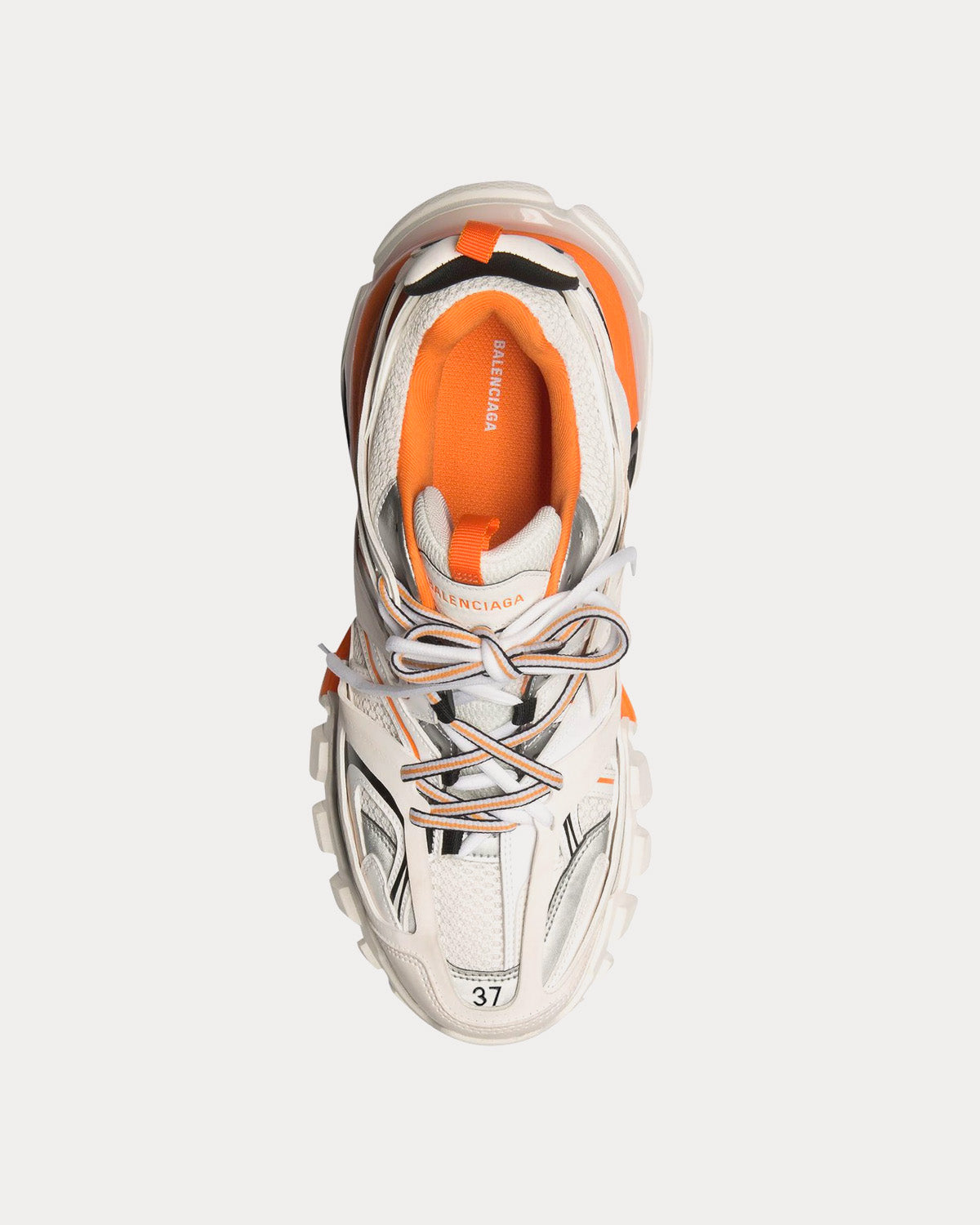 Balenciaga Track Mesh & Nylon White / Orange Low Top Sneakers - 2