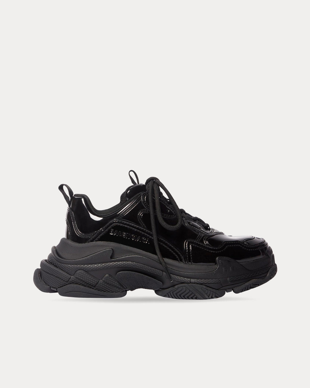 Balenciaga Triple S Rubber Black Low Top Sneakers - 1