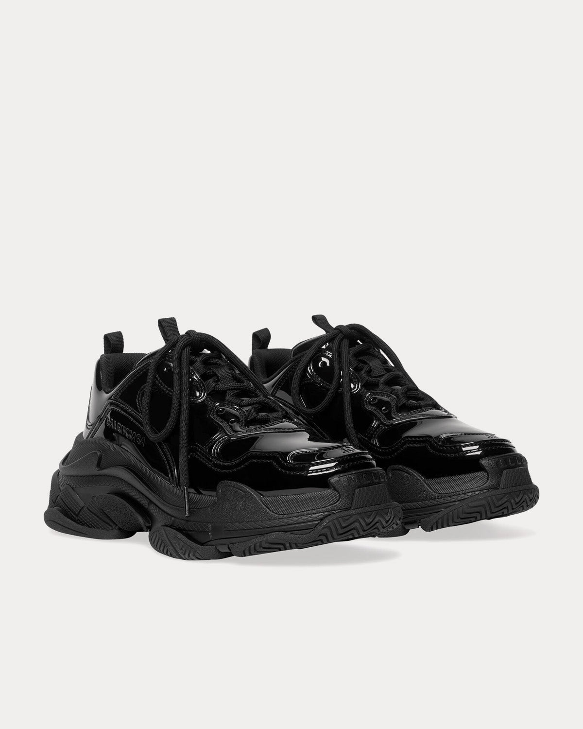 Balenciaga Triple S Rubber Black Low Top Sneakers - 3