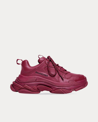 Balenciaga Triple S Burgundy Low Top Sneakers