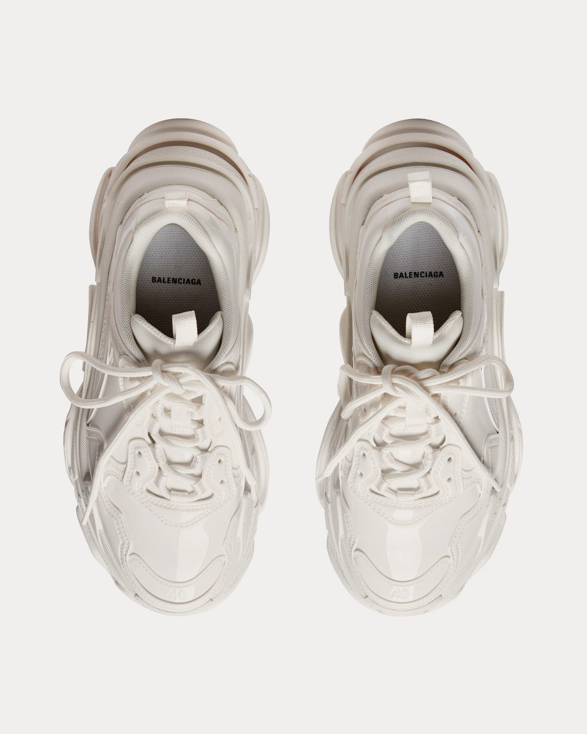 Balenciaga Triple S Rubber White Low Top Sneakers - 2