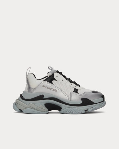 Balenciaga Triple S White & Silver Low Top Sneakers