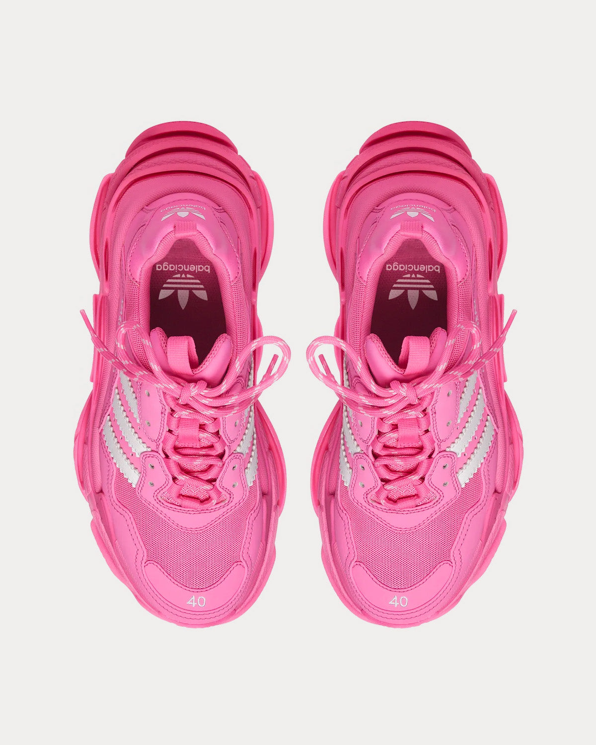 Balenciaga x Adidas Triple S Pink / White Low Top Sneakers - 2