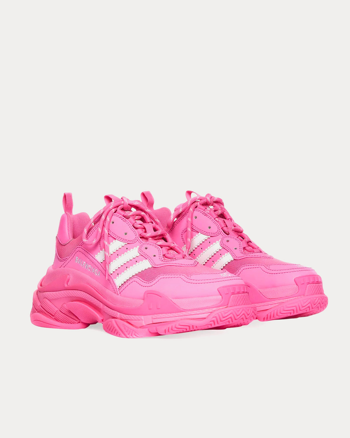 Balenciaga x Adidas Triple S Pink / White Low Top Sneakers - Sneak 