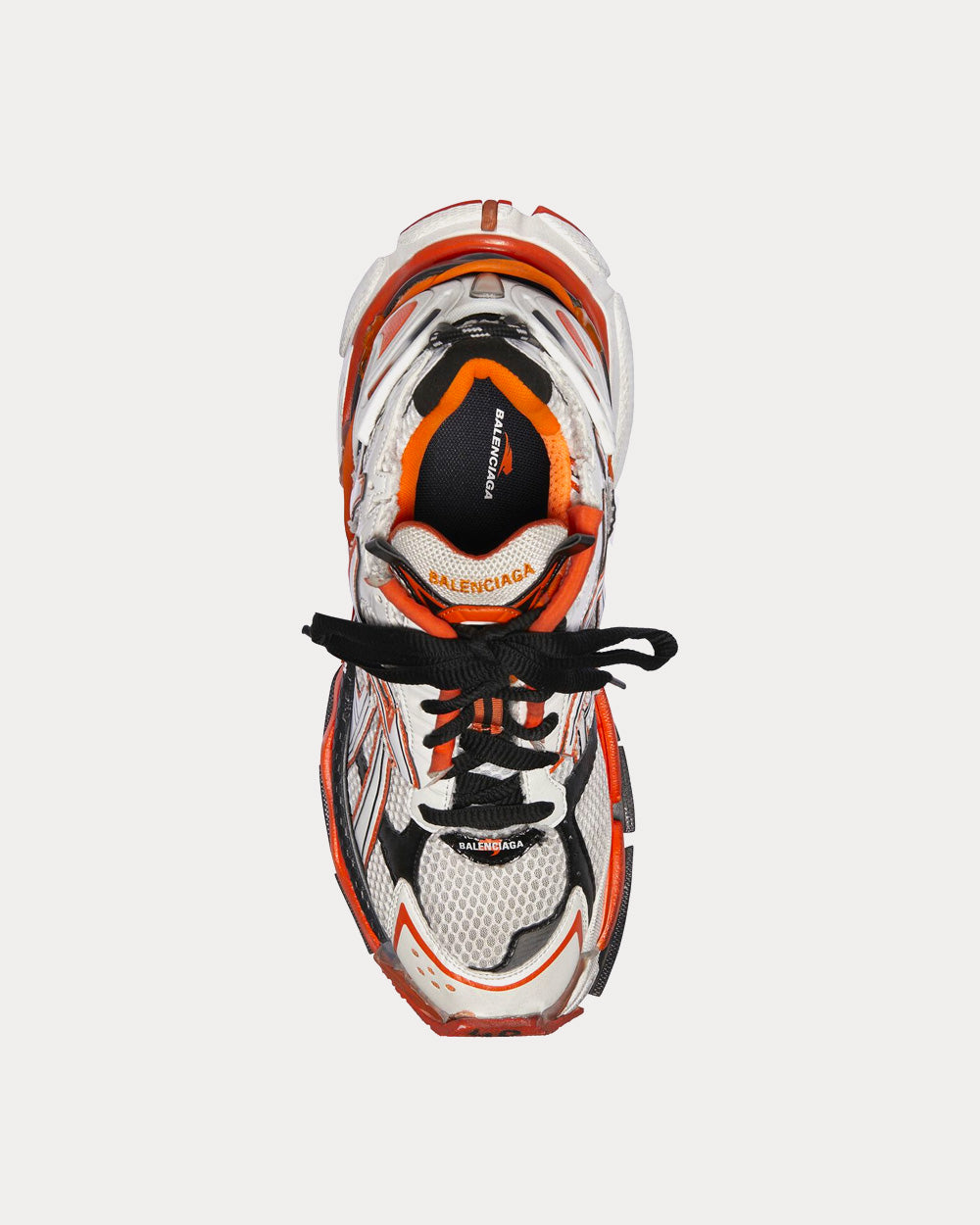 Balenciaga Runner Year Of The Tiger Mesh & Nylon White / Orange / Black Low Top Sneakers - 2