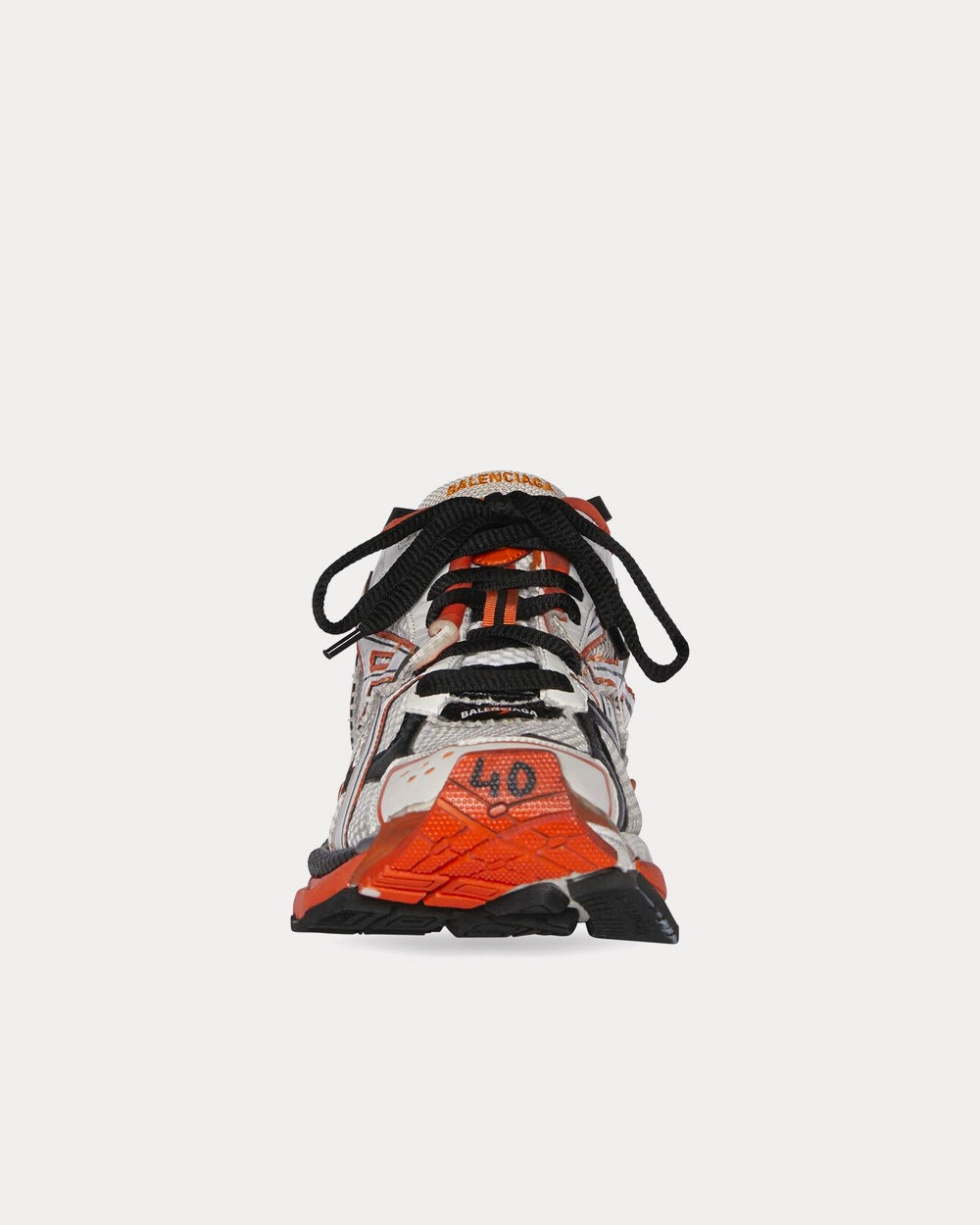 Balenciaga Runner Year Of The Tiger Mesh & Nylon White / Orange / Black Low Top Sneakers - 3