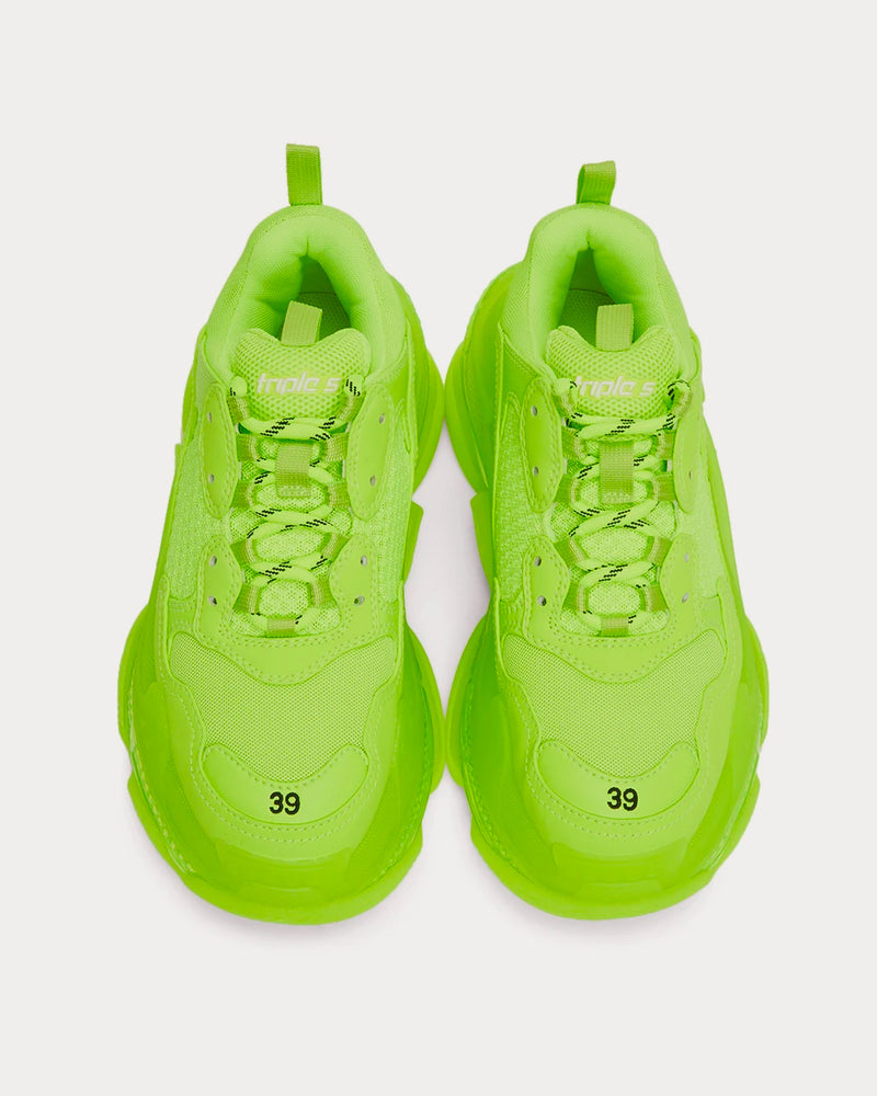 Balenciaga Triple S Fluo Yellow Low Top Sneakers - 3