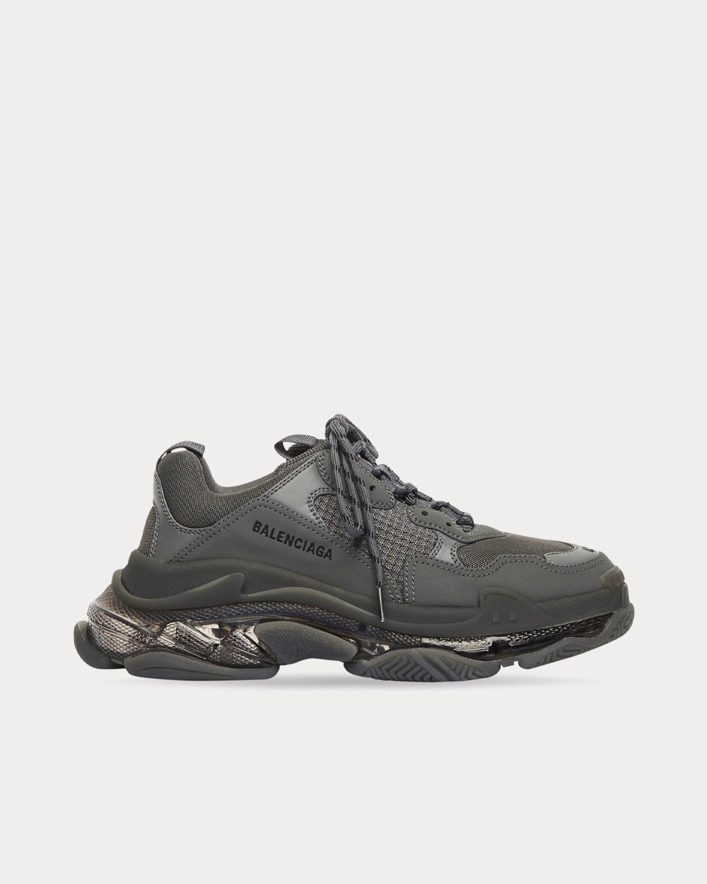 Balenciaga Triple S Clear Sole in Double Foam & Mesh Grey Low Top Sneakers - 1