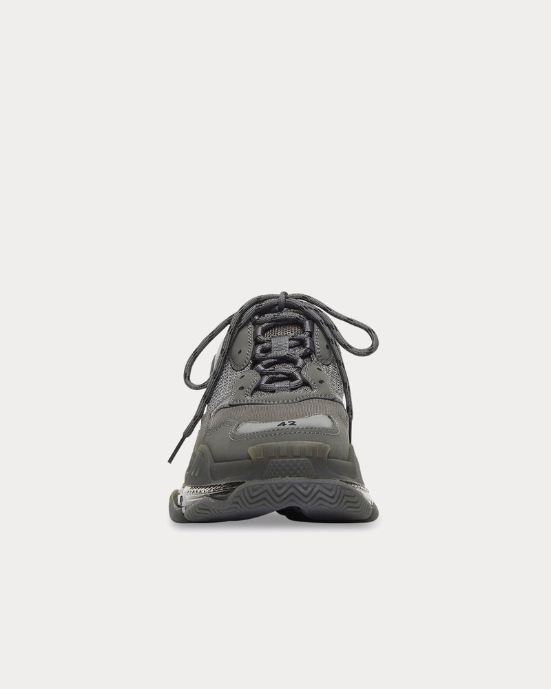 Balenciaga Triple S Clear Sole in Double Foam & Mesh Grey Low Top Sneakers - 2