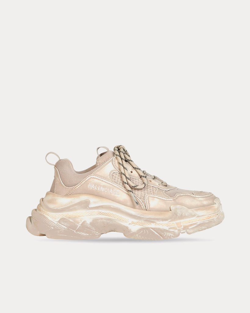 Balenciaga Triple S Faded Light Beige Low Top Sneakers - Sneak in