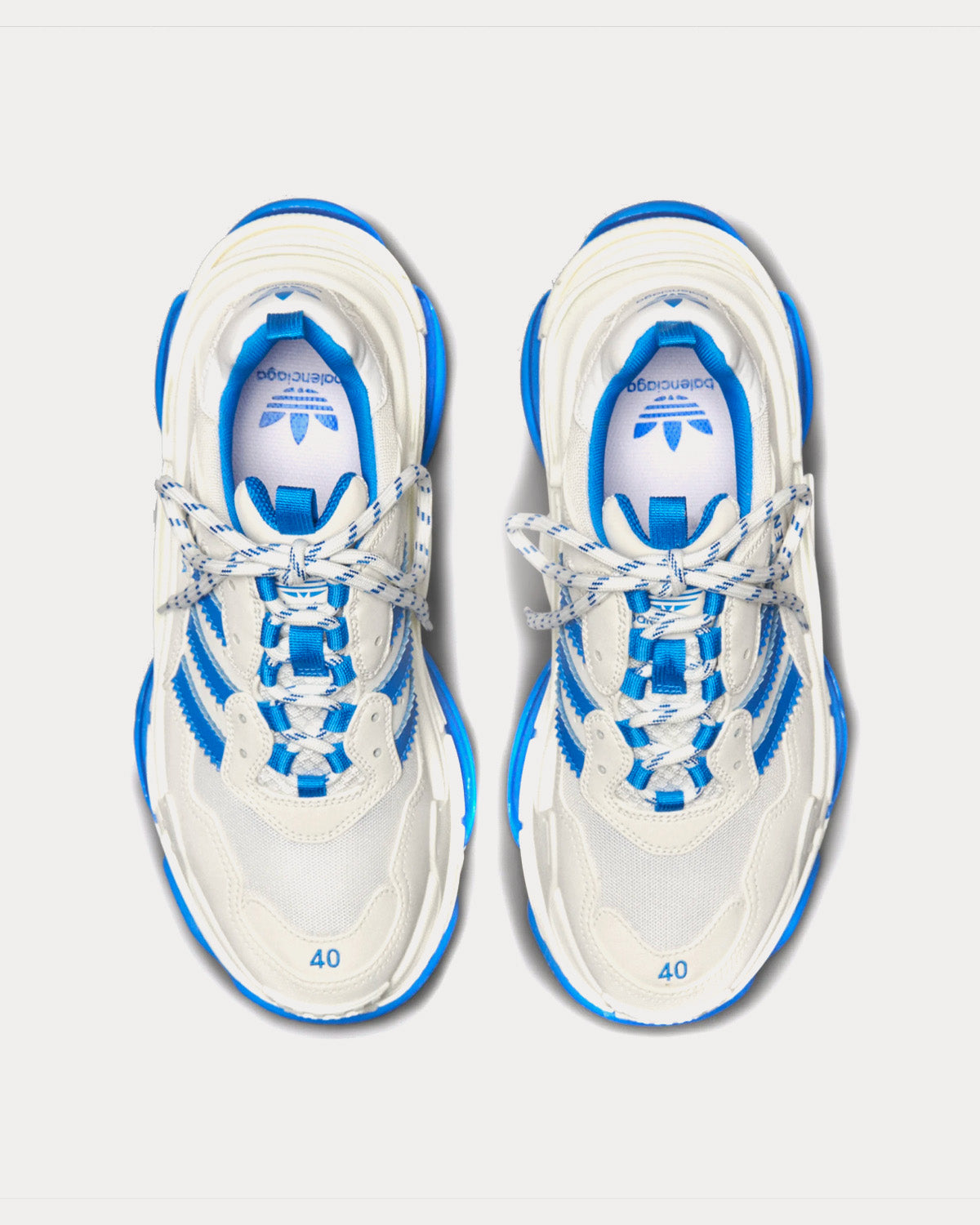 Balenciaga triple s white and blue best sale