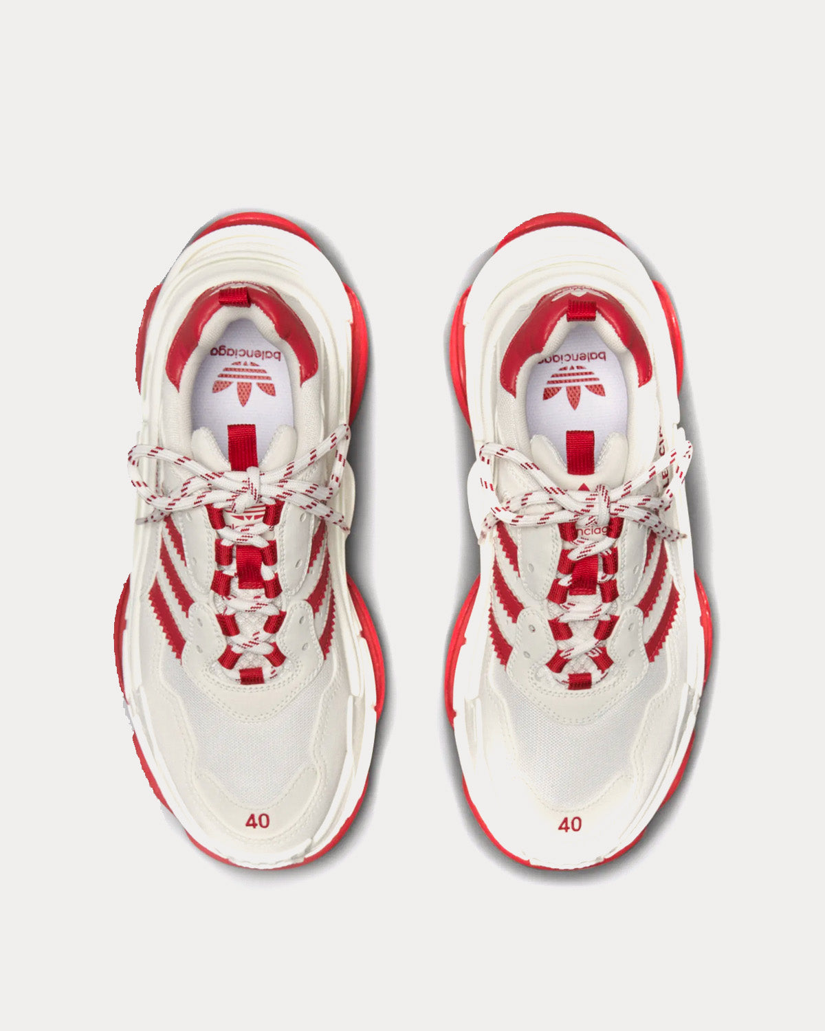 Balenciaga x Adidas Triple S White White Red Low Top Sneakers Sneak in Peace