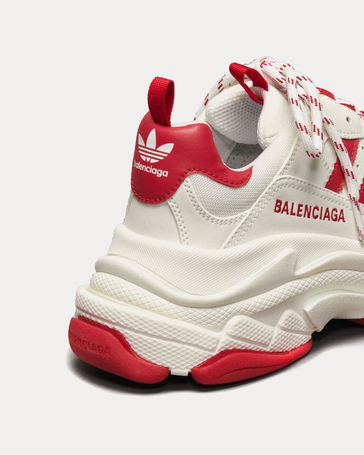 Balenciaga x Adidas Triple S White White Red Low Top Sneakers Sneak in Peace