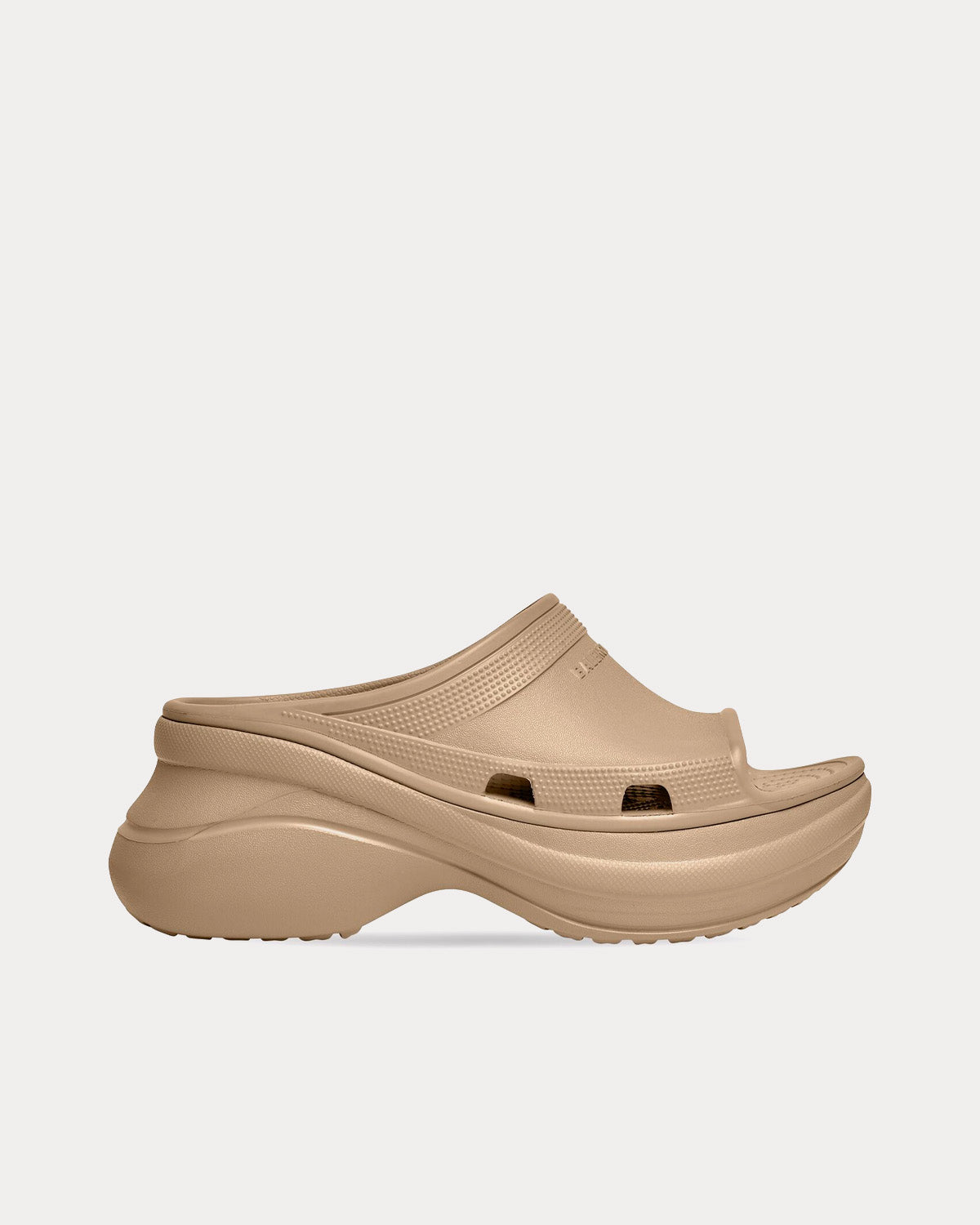 Balenciaga x Crocs Pool Rubber Beige Slide Sandals - 1