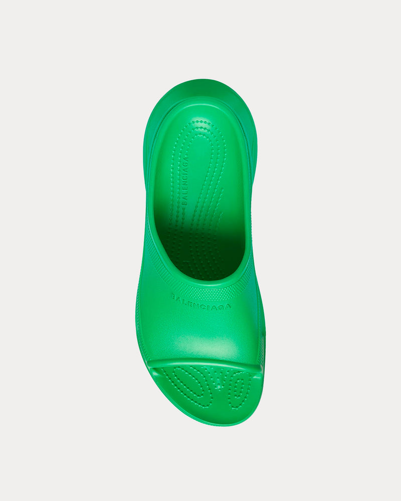 Balenciaga x Crocs Pool Rubber Green Slide Sandals - 2