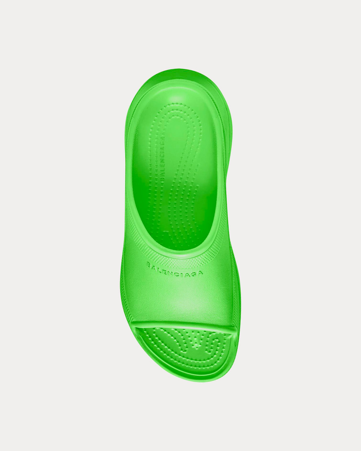 Balenciaga x Crocs Pool Rubber Neon Green Slide Sandals - 2