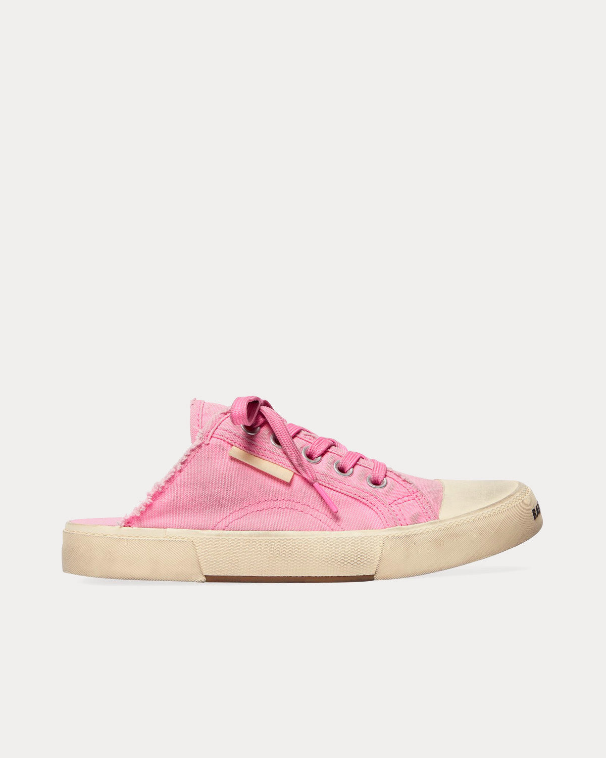 Balenciaga Paris Mule Destroyed Cotton Pink Low Top Sneakers - 1