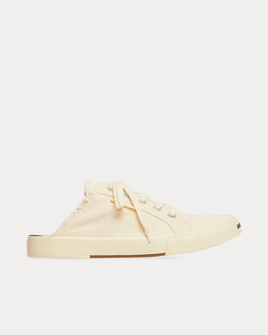 Balenciaga Paris Mule Destroyed Cotton White Low Top Sneakers