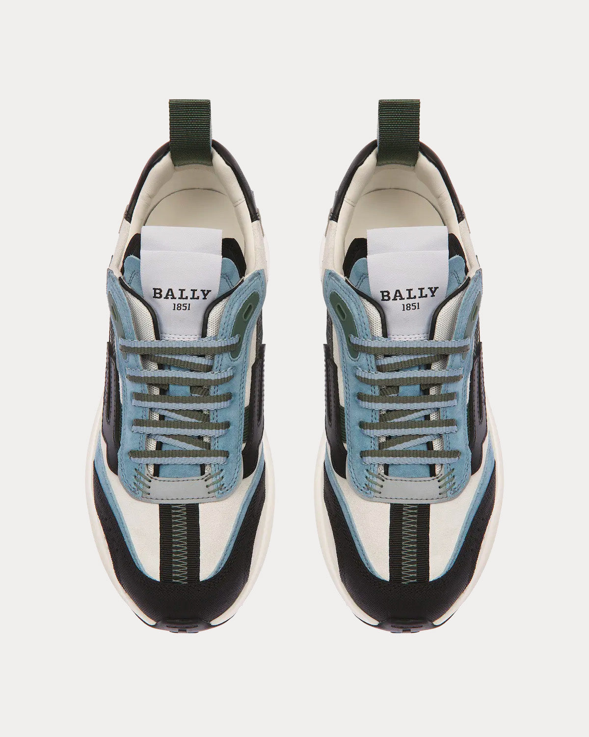 Bally Darky Leather Black / Dusty White / Light Blue Low Top Sneakers - 2