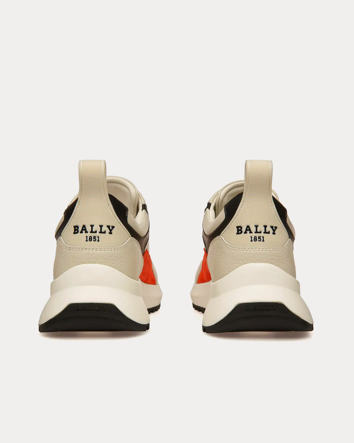 Bally Dave Leather & Fabric Dusty White / Orange Low Top Sneakers - 3