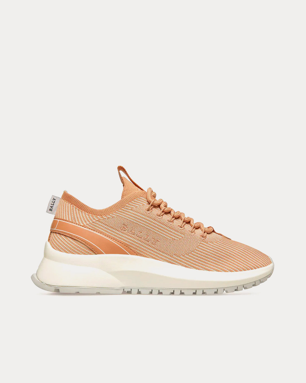 Bally Dean Leather, Fabric & Polyester Dusty White / Peach Low Top Sneakers - 1