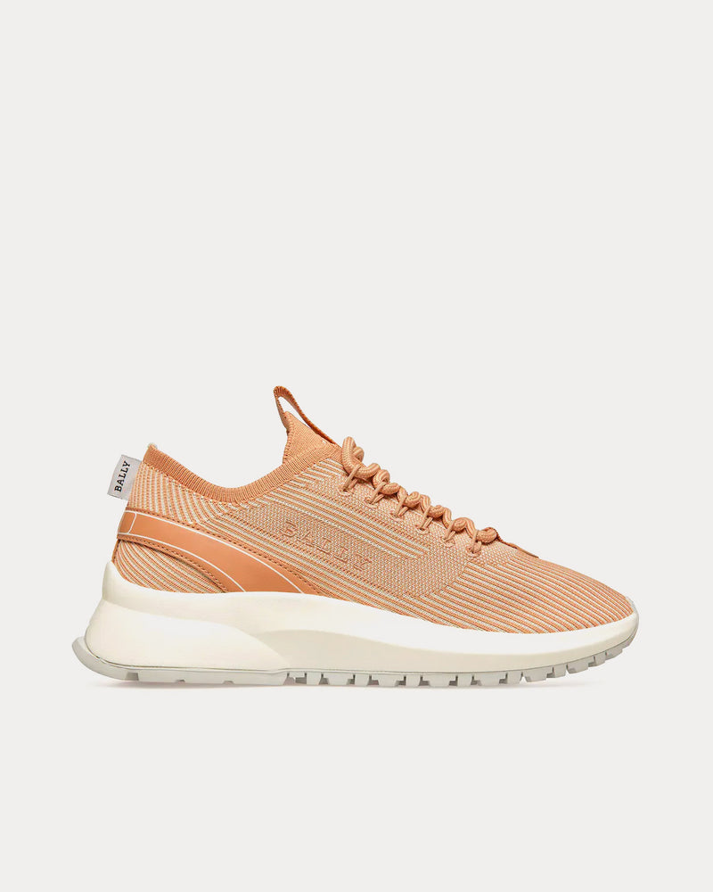 Bally Dean Leather, Fabric & Polyester Dusty White / Peach Low Top Sneakers - 1