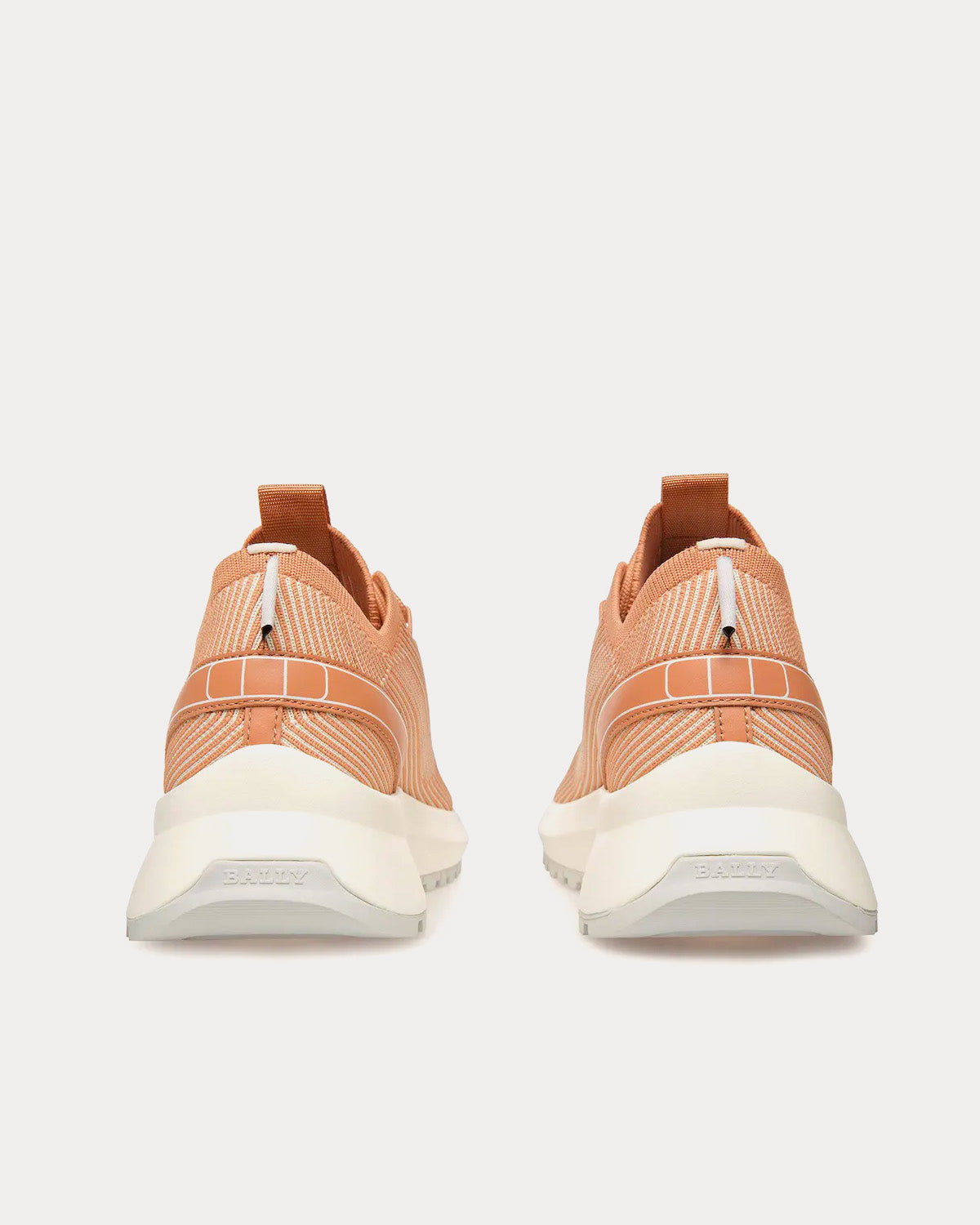 Bally Dean Leather, Fabric & Polyester Dusty White / Peach Low Top Sneakers - 4