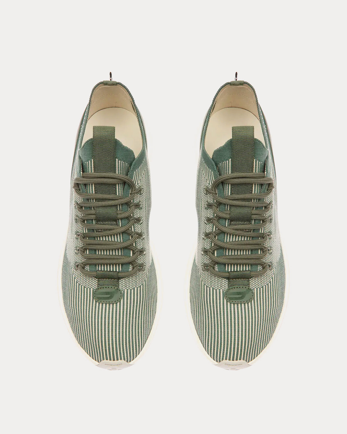 Bally Dean Leather, Fabric & Polyester Dusty White / Sage Low Top Sneakers - 2