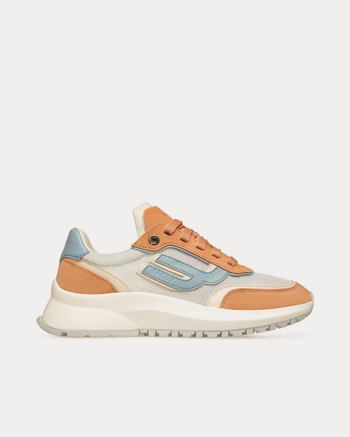 Bally - Demmy Leather & Fabric Peach / Bone / White Low Top Sneakers