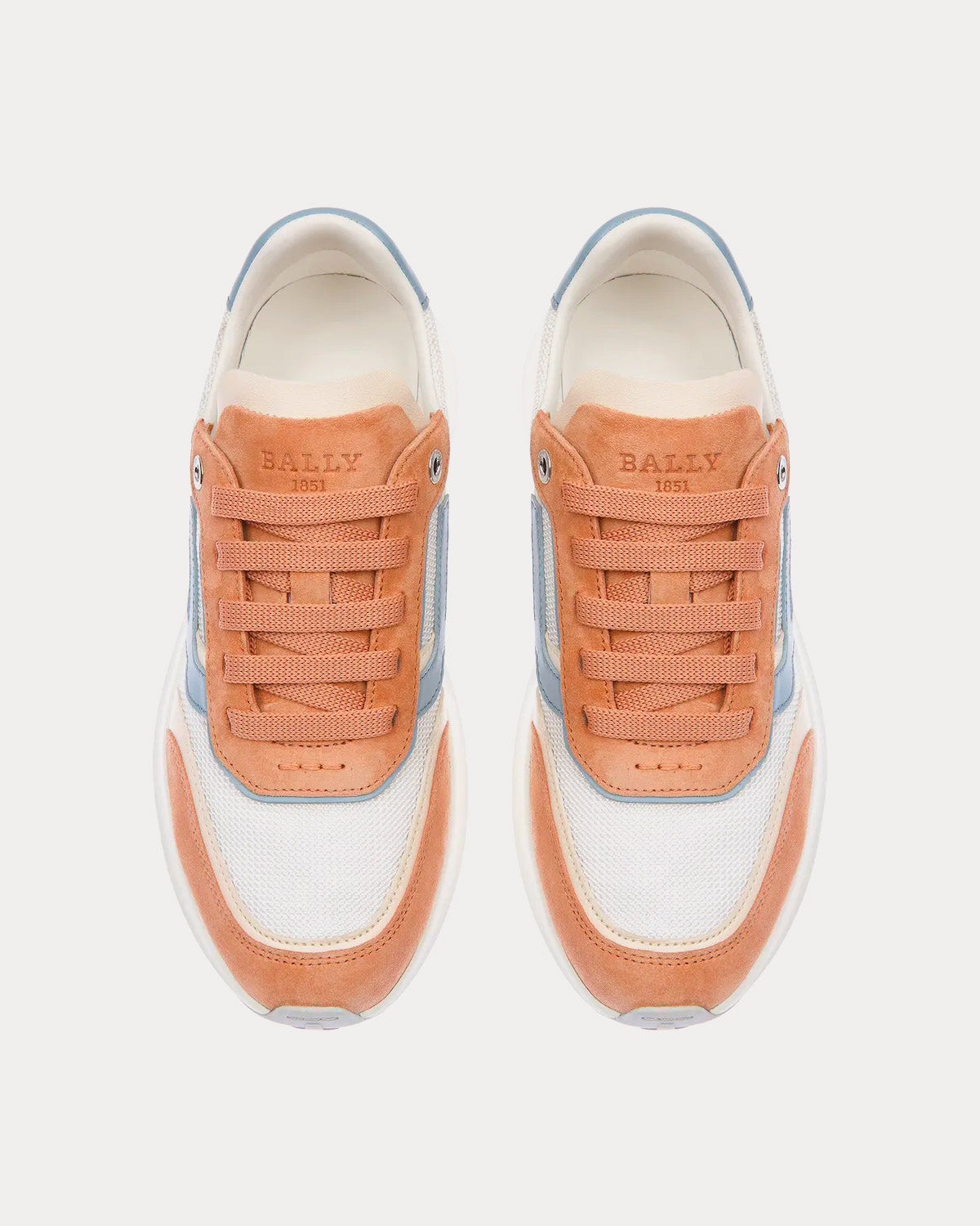 Bally Demmy Leather & Fabric Peach / Bone / White Low Top Sneakers - 2