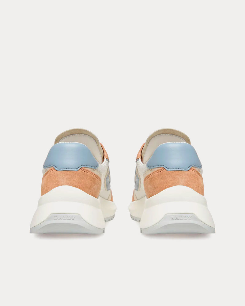 Bally Demmy Leather & Fabric Peach / Bone / White Low Top Sneakers - 4