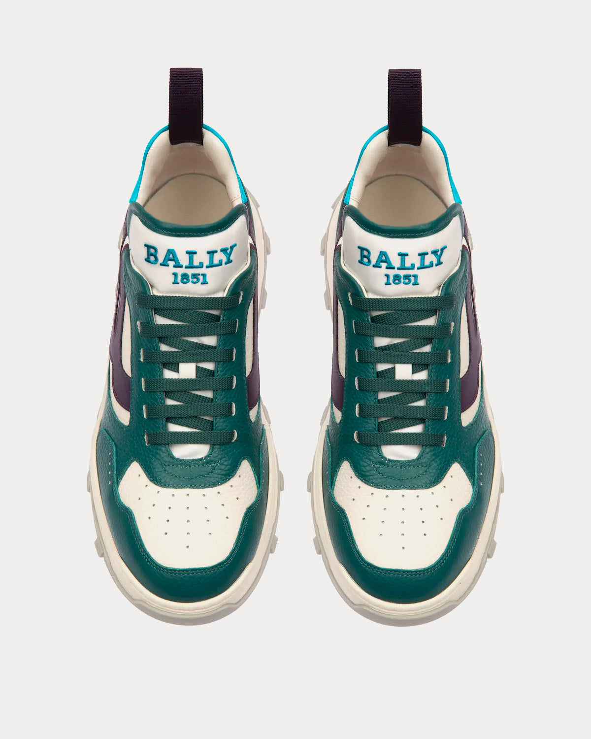 Bally Holden Leather & Fabric Green / White Low Top Sneakers - 2