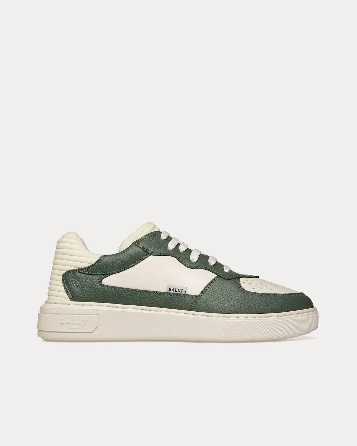 Bally Mark Leather & Fabric Sage / White Low Top Sneakers - 1