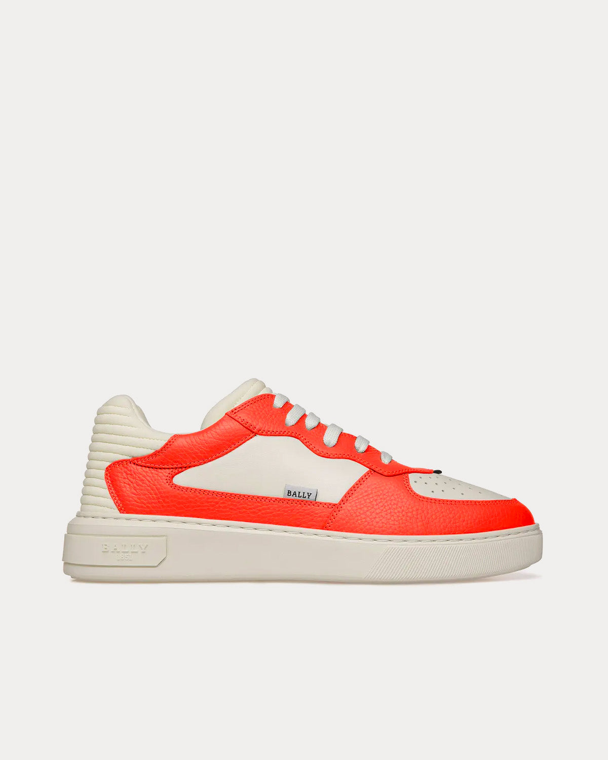 Bally Mark Leather & Fabric Orange / White Low Top Sneakers - 1