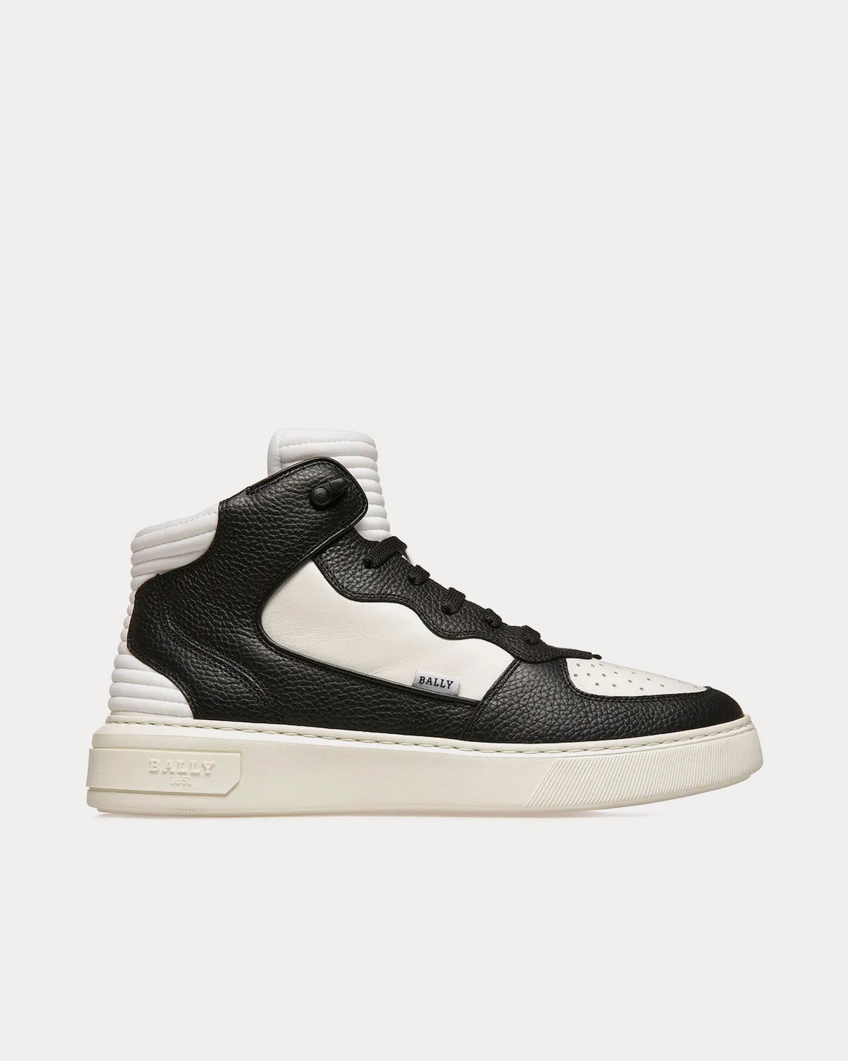 Bally Martyn Leather & Fabric Black / White High Top Sneakers - 1