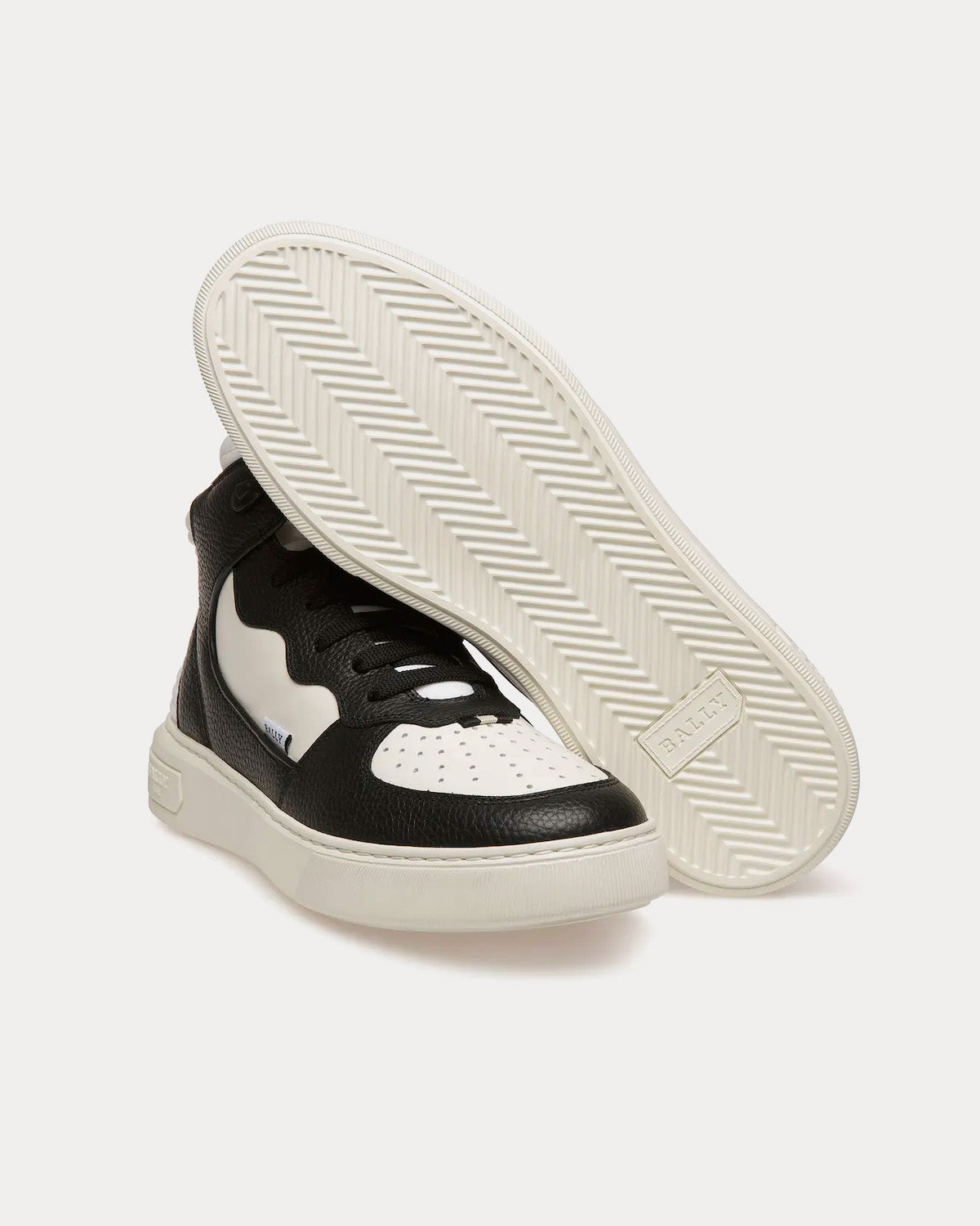 Bally Martyn Leather & Fabric Black / White High Top Sneakers - 3