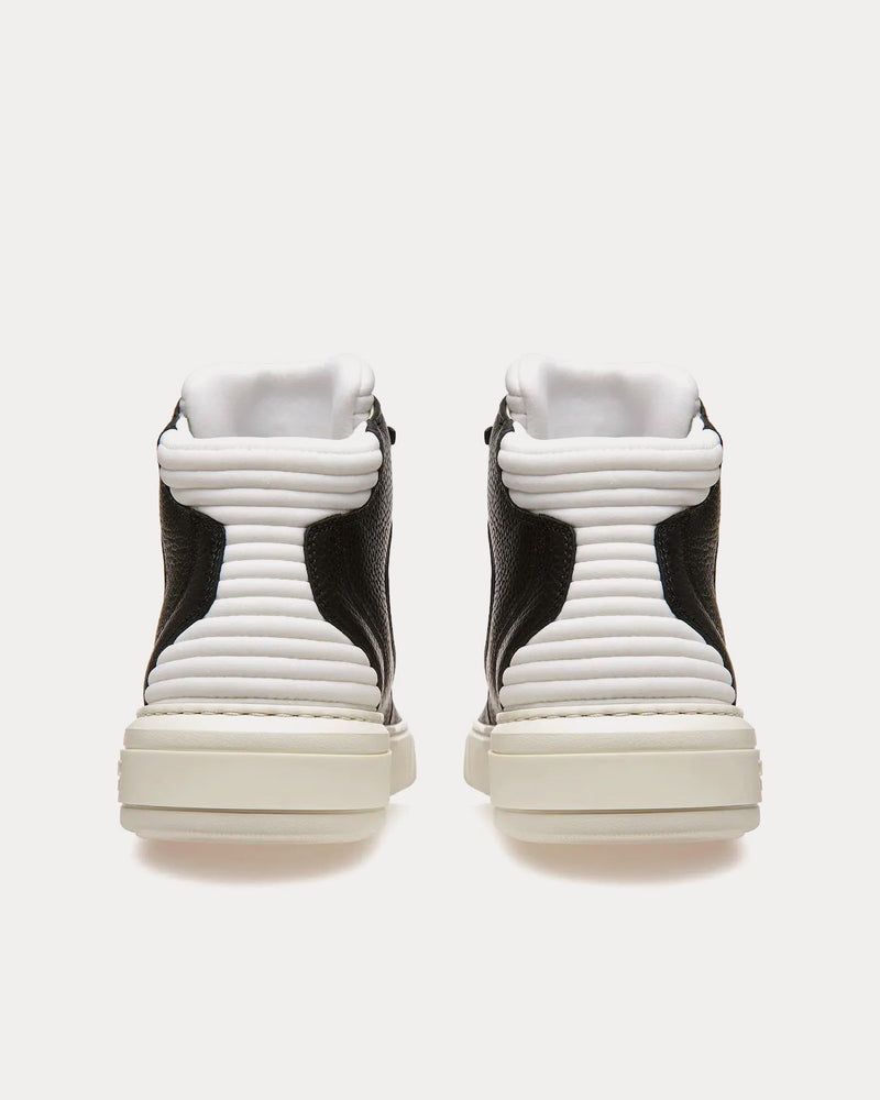 Bally Martyn Leather & Fabric Black / White High Top Sneakers - 4