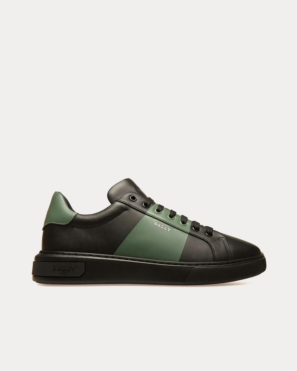 Bally Mitty Leather Black / Green Low Top Sneakers - 1