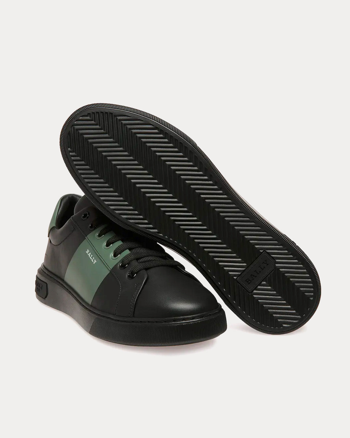 Bally Mitty Leather Black / Green Low Top Sneakers - 4