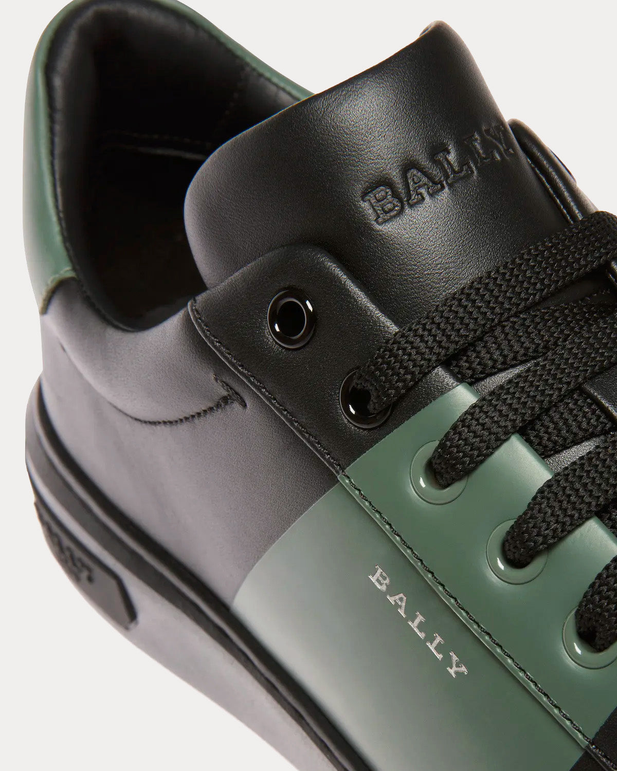 Bally Mitty Leather Black / Green Low Top Sneakers - 5