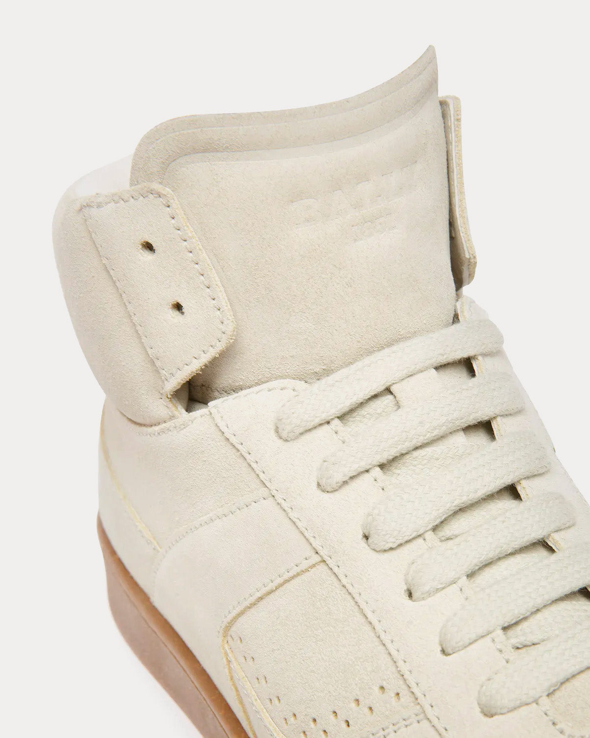 Bally Wiggles Leather Dusty White High Top Sneakers - 5